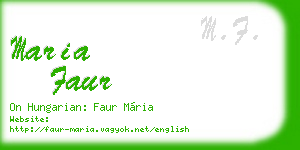 maria faur business card