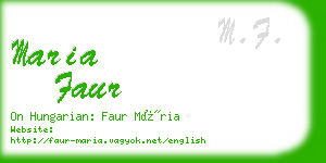 maria faur business card